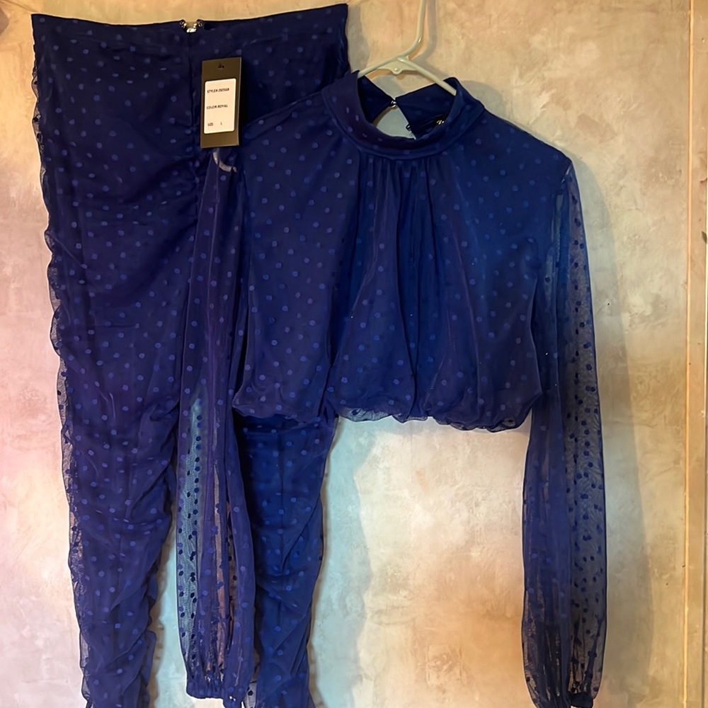 2 piece royal blue set